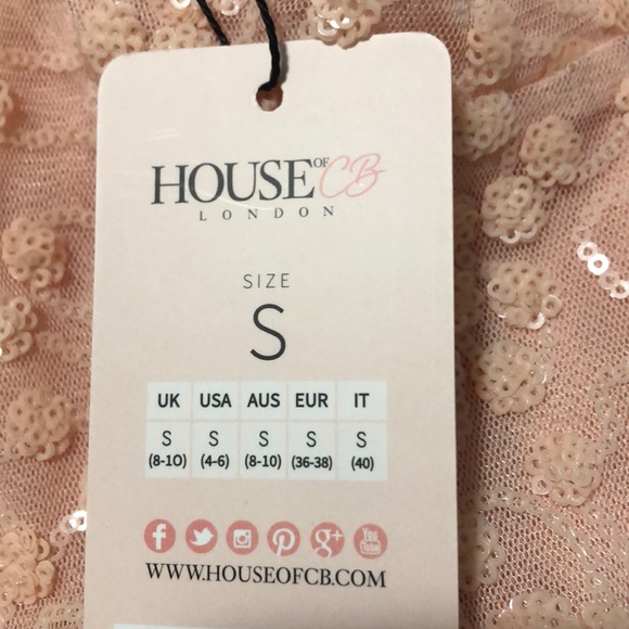 House of CB London Long-sleeve Sequin Pink Dress - Picture 6 of 7